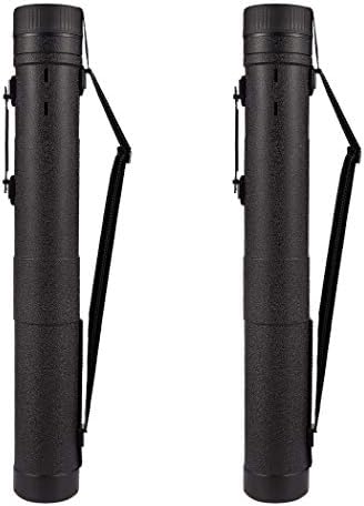 CALPALMY 2-Pack Extendable Poster Tubes Expand from 30.5” to 49” with Shoulder Strap and Handle | Carry Documents, Blueprints, Drawings and Art | Black Portable Durable Round Storage Cases by CalPalmy