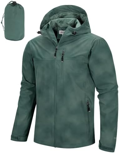 33,000ft Men's Packable Rain Jacket Waterproof Raincoat with Hood by 33000ft