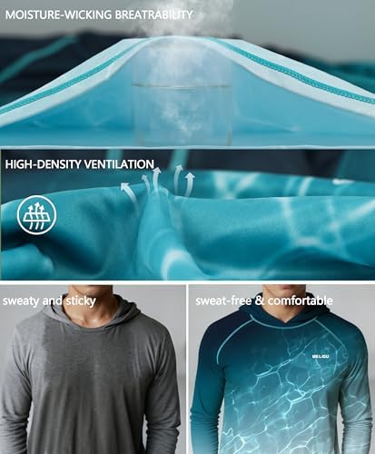 Men's UPF 50+ Sun Protection Hoodie, Long Sleeve Fishing Shirt - Image 4