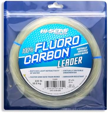 HI-SEAS 100% FLUOROCARBON Fishing LINE Leader - Clear Invisible Leader UNDETECTABLE to Fish, Fast Sinking 6LB-400LB - Image 2