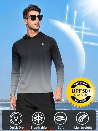 NORTHYARD Men's Sun Hoodie Long Sleeve Fishing Shirts UPF 50+ Rash Guard - Image 3