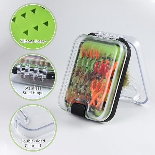 Maxcatch Fly Fishing Flies Assortment Kit, 72 pcs, Including Dry, Wet, Nymphs, Streamers Flies, with Waterproof Fly Box, for Fishing Trout, Bass, Salmon - Image 7