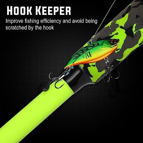 Sougayilang IM7 Graphite Fishing Rod – 2-Piece Casting & Spinning, Medium/Medium Heavy Power, Stainless Steel Guides with Zirconium Rings, EVA Handle & Hook Keeper for Bass, Trout, Walleye, Catfish - Image 5