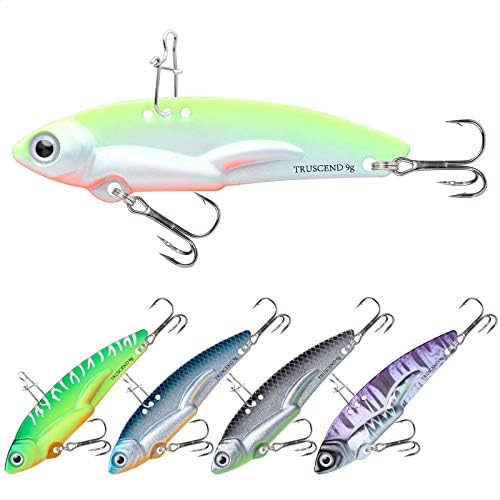 TRUSCEND Metal Fishing Jigs Lures with Hand-Polished, Colorfully Reflective Lead Fishing Spoons Glow Hard Swimbaits for Bass, Walleye, Trout, Salmon, Freshwater & Saltwater Fishing Gear Gifts for Men by TRUSCEND