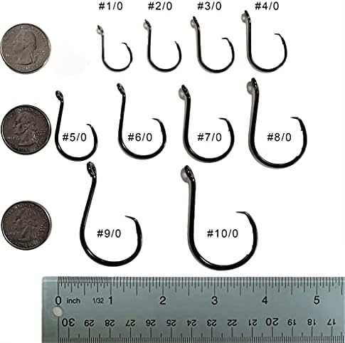 Angler's Grotto Heavy Octopus Short Shank Offset Circle Hook | 10/25/50 Count Per Pack | Freshwater Saltwater Fishing Hooks | 4X Strong High Carbon Steel | Size #1/0,#2/0,#3/0,#4/0,#5/0,#6/0,#7/0,#8/0,#9/0,#10/0 - Image 3