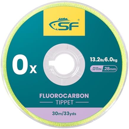 SF Clear Fluorocarbon Fly Fishing Tippet & Leader Line by SUNSHINEFISHING