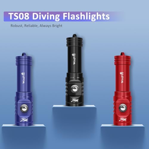 WINDFIRE TS08 Dive Light Scuba Diving Flashlight, 3 Modes, Bright, Compact - Image 6