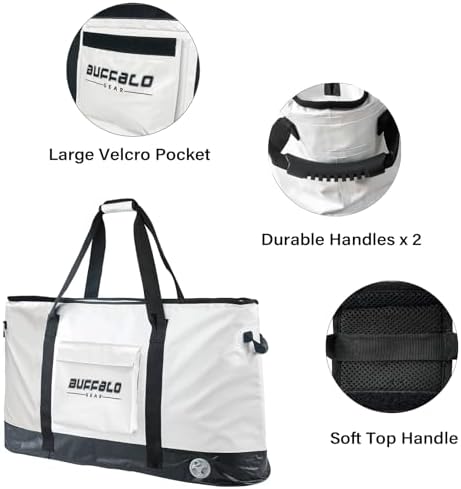 Buffalo Gear Insulated Fish Cooler Bag 106Qt Fish Kill Bag with YKK Zipper, Flat Bottorm Fishing Bag Keep Your Catch Cool and Fresh All Day - Image 3