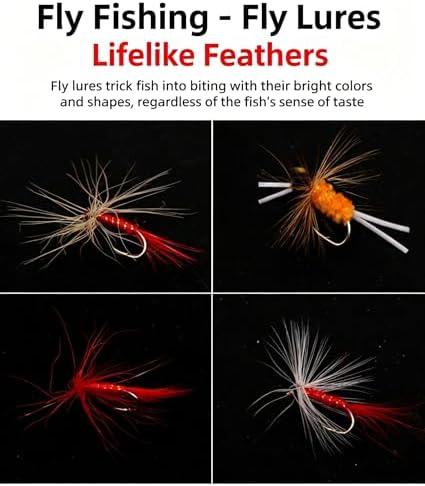 40/72/100/120-Piece Fly Fishing Flies Kit - Assorted Dry Wet Nymph Streamer Flies, Trout Bass Salmon Fishing Lures with Fly Box - Image 2