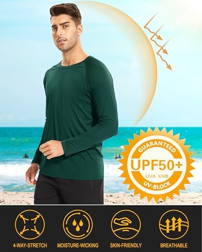 MAGCOMSEN Men's Long Sleeve Shirts UPF 50+ UV Sun Protection Athletic Shirts for Hiking Running Workout Rash Guard - Image 2