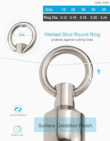Ball Bearing Swivels Saltwater Swivel Heavy Duty Snap Connector - Image 6