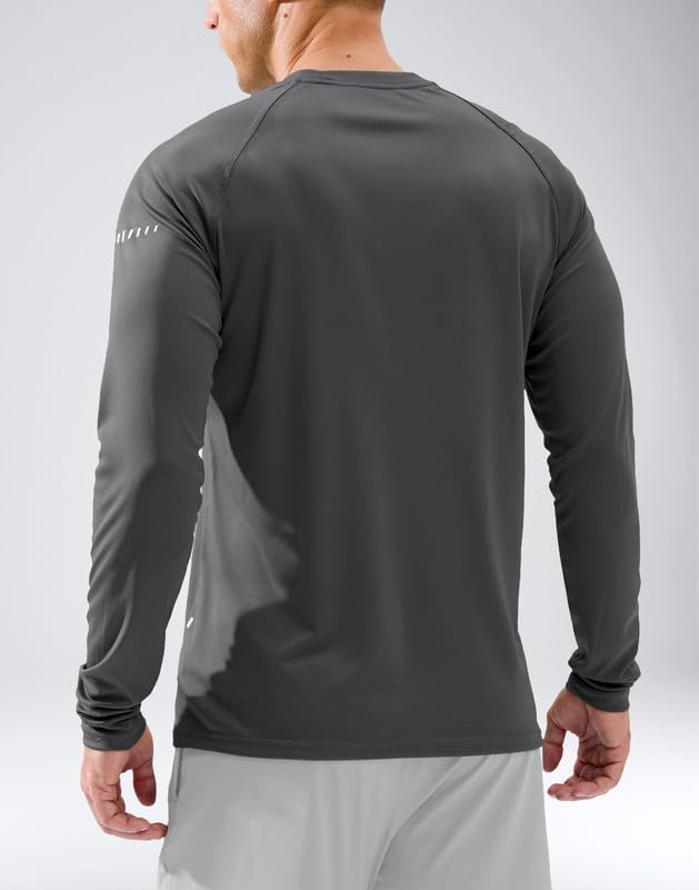 Men's Sun Protection Swim Long Sleeve UPF 50+ Rash Guard Lightweight Shirts - Image 6