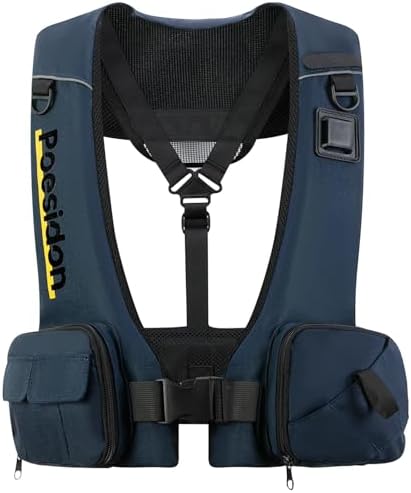 Adjustable Lightweight Breathable Water Safety Life Jacket | Classic Unisex Design | Multi-Functional Dual Storage Pockets | Suitable for Various Water Activities by poesidon