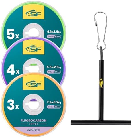 SF Clear Fluorocarbon Fly Fishing Tippet & Leader Line by SUNSHINEFISHING