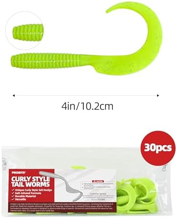 Curly Style Tail Worms Fishing Lures – Realistic Wavy Tail Soft Bait Grub Swimbaits for Saltwater & Freshwater Fishing, Available in 4 Inch & 6 Inch, Perfect for Bass, Trout, Crappie, & More - Image 6
