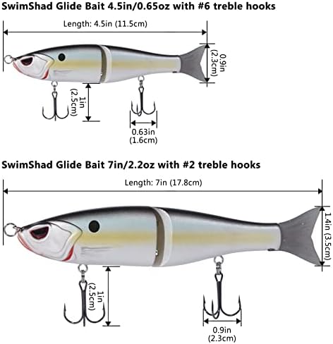 Bassdash SwimShad Glide Baits Jointed Swimbait Bass Pike Salmon Trout Muskie Fishing Lure - Image 2