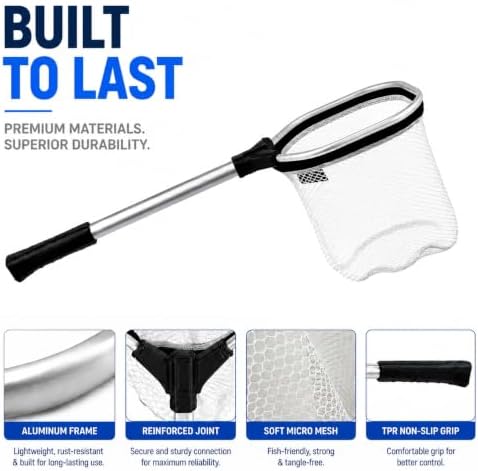 BasicGear Pro Baitwell Net, Float Design, 8" Hoop, 17"/24" Total - Image 6