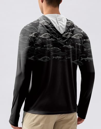 Pudolla Men's Sun Protection Hoodie Shirts UPF 50+ Fishing Hiking Shirt - Image 2