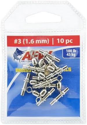 AFW 3-Way Brass Sleeve Fishing Swivels, Sizes #3, #2/0, #3/0-10PC & 100PC by AFWFishingBrands