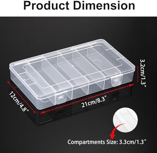 JUXYES Plastic Small Fishing Tackle Box Organizer with 6 Compartments - Image 2