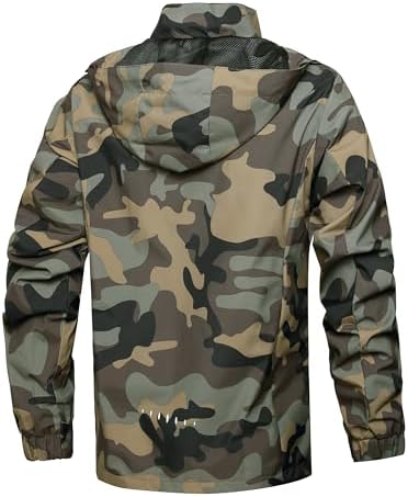 Men's Lightweight Waterproof Rain Jacket,Shell Hooded Outdoor Raincoat Hiking Windbreake jacket - Image 2