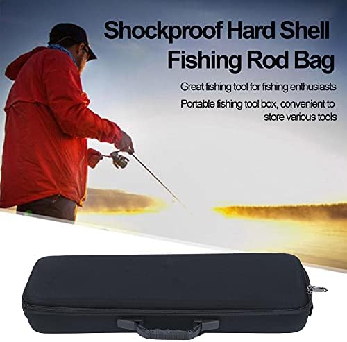 EVA Shockproof Fishing Tackle Bag Rod and Reel Carry Bag Pole Storage Case with Strap Hard Shell Impact Portable Fishing Tool Box for Fishing Enthusiasts - Image 6