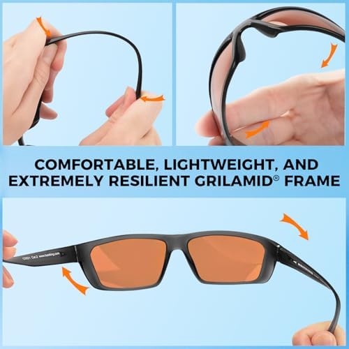 KastKing Huzzah Polarized Sport Sunglasses for Men and Women, Wrap Design - Image 5