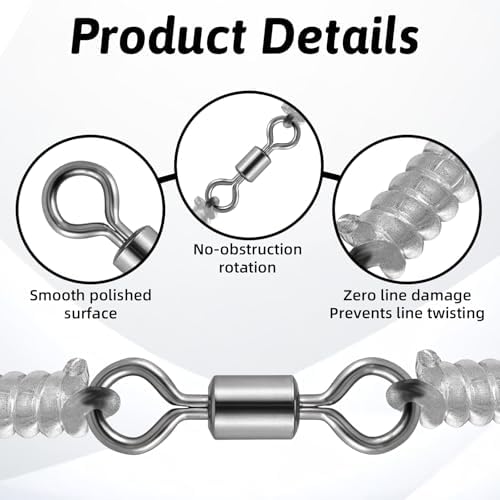 InnoHHustle 100 PCS Micro Swivels for Fly Fishing, Stainless Steel Swivels Fishing Tackle Small Rolling Barrel Swivel High Strength Hook Line Connector Fly Fish Tackle Swivel with Black Coating - Image 5
