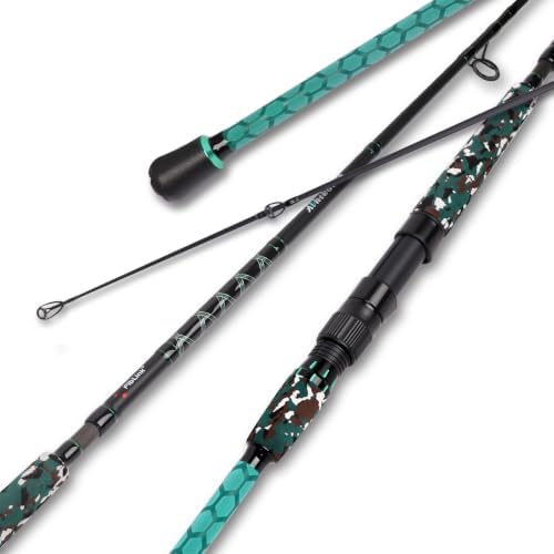 Fiblink Surf Fishing Rod,Portable Spinning Rod & Casting Rod,3/4 Piece Travel Fishing Pole,Carbon Fiber Surf Rod,Stainless Steel Guides with Ceramic Rings,No-Slip Grip(9'/10'/10'6"/12'/15') by Fiblink