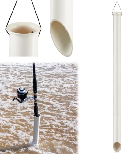 DoubleFill Tubular Sand Spikes for Surf Fishing PVC Surf Shore and Beach Fishing Rod Holder Sand Spike for Beaches, Rivers and Sandy Beaches by DoubleFill