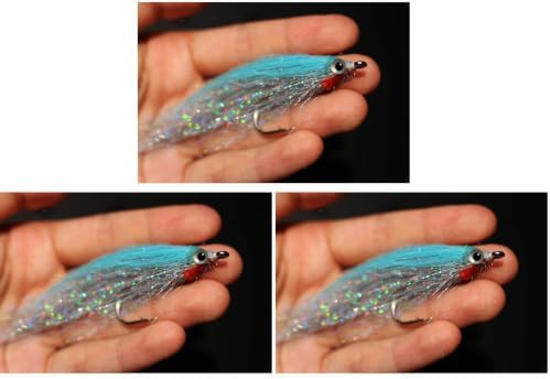 Tigofly 10 pcs 10 Colors 1/0 4cm High Carbon Hook Holo Silver Salmon Trout Sea Bass Steelhead Minnow Fly Fishing Flies Lure Set by TigoflyFlyFishingFactory
