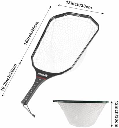 Aventik Fly Floating Fishing Net Carbon Fiber Landing Trout Net Light Weight Clear Rubber Ghost Net Catch & Release - Image 3