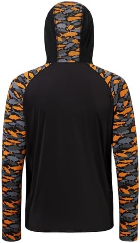 BASSDASH Men’s UPF 50 Performance Fishing Shirt Cooling Hoodie Camo Long Sleeve FS17M - Image 2