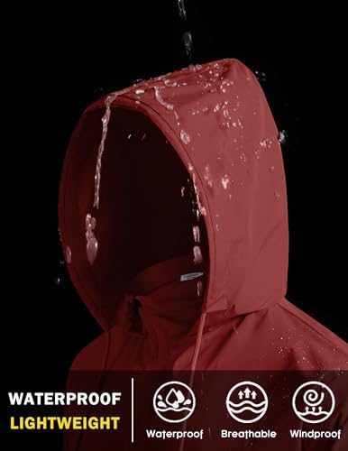 COOFANDY Men's Light Rain Jacket Packable Waterproof Raincoat Windbreaker - Image 4