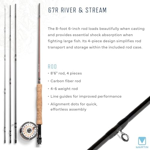 Martin 67R River/Stream Fly Reel and Fishing Rod Combo Kit, 4/5-Weight - Image 3