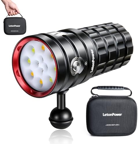 Turbo S Pro 13000 Lumens Underwater Video Light 3000K-7000K by LetonPower