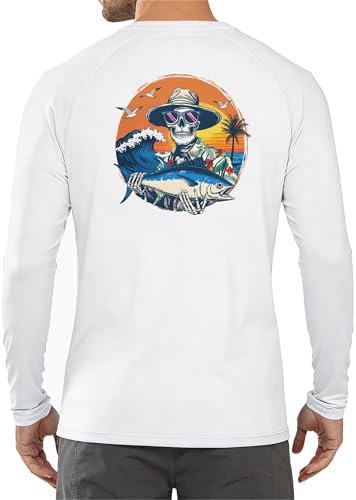 Men's UPF 50+ Sun Fishing Shirt, Long Sleeve UV Protection Tee, Quick Dry Rash Guard for Outdoor Swim Hiking - Image 3