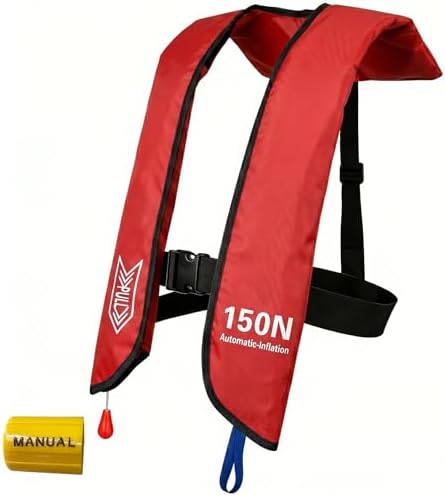 Inflatable Life-Jacket for Adults| Life-Vest with Automatic/Manual Multifunctional Inflation-PFD| Lightweight & Compact Supports up to 300lbs for Kayaking Fishing Boating by Unknown