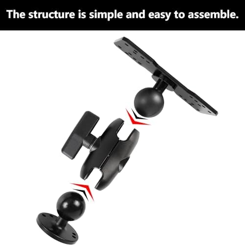 Universal Mounting Bracket - Extended Aluminum Alloy Arm with Spherical & Rectangular Plate, Circular Base for Fish Finder, GPS Plotter, Depth Sounder, CB Radio, Marine Electronics (5.5inch) - Image 3