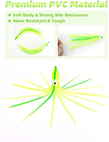 BLUEWING Trolling Squid Skirts Fishing Saltwater 2,3,5,8,12 Inch Octopus Lures 1pcs/5pcs - Image 3