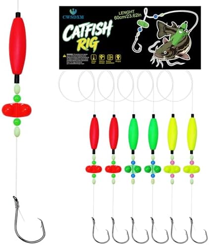 Catfish Float Rigs, 6/0 or 8/0 Circle Hooks, 3 or 6 Pack by Fishing