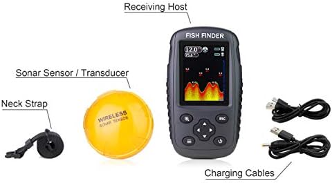 Portable Rechargeable Fish Finder Wireless Sonar Sensor Fishfinder Depth Locator with Fish Size, Bottom Contour, Color LCD Display - Image 5