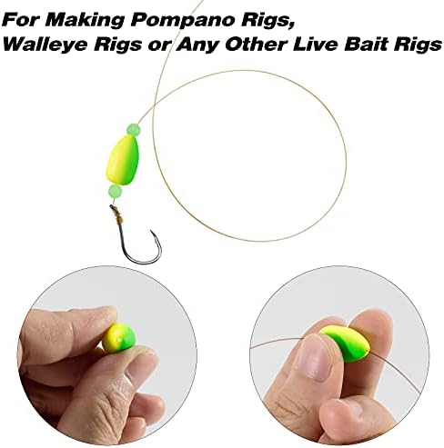 Dr.Fish 30 Pack Oval Foam Floats Fishing Rig Floats Fly Fishing Trout Bobber Strike Indicator Pompano Surf Fishing Rig Walleye Crawler Harness - Image 3