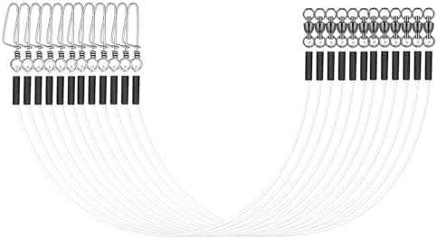 Eupheng Fluorocarbon Fishing Leader, 6/12PCS 20LB-80LB Invisible Fluorocarbon Leaders with Swivel and Snap,100% Fluorocarbon Leaders Line for Saltwater Freshwater by EUPHENG