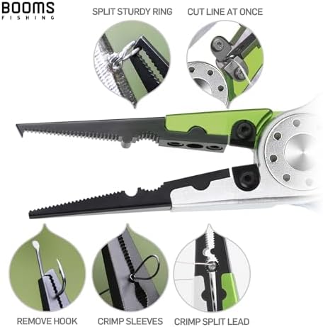 Booms Fishing X1 Aluminum Fishing Pliers Saltwater, Surf Fishing Tackle Kit, Fishing Multitool Hook Remover Braided Fishing Line Cutting and Split Ring with Coiled Lanyard and Sheath - Image 3