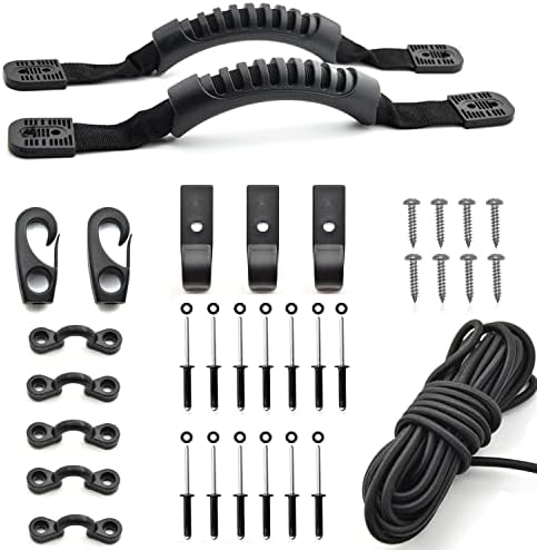 Kayak Carry Handle Rigging Kit -Kayak Canoe Carry Handles, 15 FT 6mm Elastic Bungee Cord Replacement Parts for Kayaks Canoes Boat Suitcase by GARDIGER