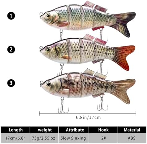 TRUSCEND Swimmax Easy Catch Fishing Lures with BKK Hooks, Wiggling, Vibrating, Rattling and Gurgling for More Bite, Heavy-Duty Dyneema Fiber Jointed Swimbaits for Bass, Trout, Walleye, Crappie, Pike - Image 2