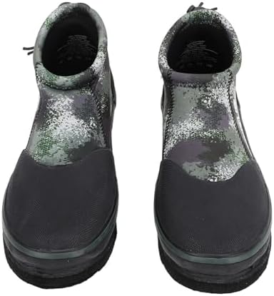 Rock Fishing Shoes Prevent Slip Felt Sole Professional Neoprene Fishing Boots with Steel Nails for Men Women OD Green - Image 6