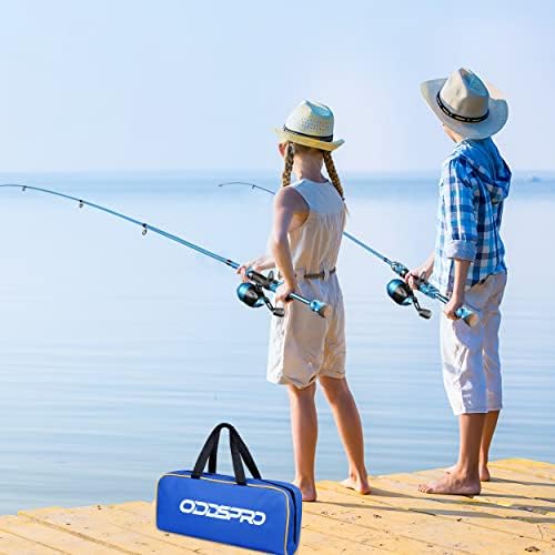 ODDSPRO Kids Fishing Pole Pink, Portable Telescopic Fishing Rod and Reel Combo Kit - with Spincast Fishing Reel Tackle Box for Girls, Youth - Image 6