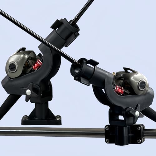 HiUmi Adjustable Rotatable Plastic Fishing Rod 3 Mount Rack Holder Bracket Boat Canoeing Rowing Mount Kit Kayak Side Rod Holder - Image 3